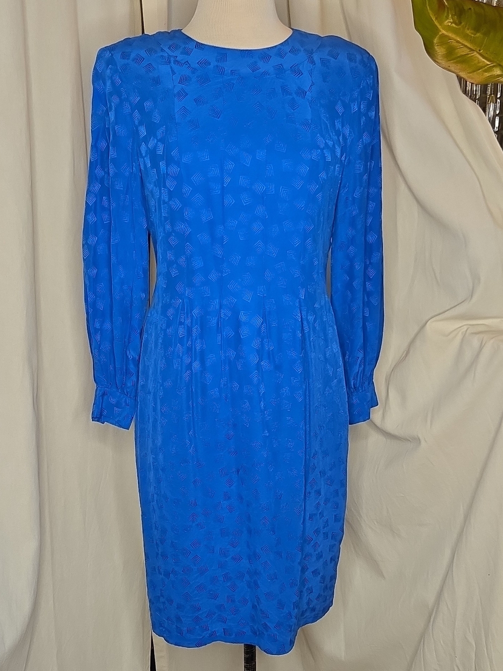 Liz Claiborne Sapphire Blue Long Sleeve Sheath Dress